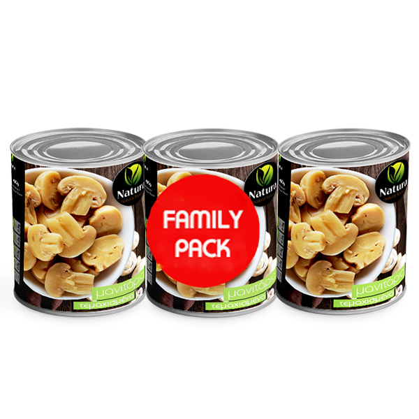 NATURA ΜΑΝΙΤΑΡΙΑ  185gr (3τεμ.) - (ΤΕΜΑΧΙΣΜΕΝΑ) (FAMILY PACK)
