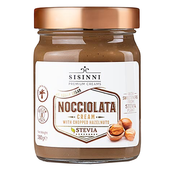 SISINNI ΚΡΕΜΑ ΚΑΚΑΟ 380gr. - (ΜΕ ΚΟΜΜΑΤΙΑ ΦΟΥΝΤΟΥΚΙΟΥ) (STEVIA)