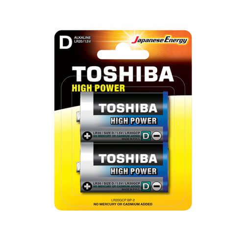 TOSHIBA ΜΠΑΤΑΡΙΑ D (2τεμ.) ΑΛΚΑΛIKH - (ΜΕ ΦΟΡΟ 0,08€)