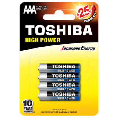 TOSHIBA ΜΠΑΤΑΡΙΑ AAA (4τεμ.) ΑΛΚΑΛIKH - (ΜΕ ΦΟΡΟ 0,08€)