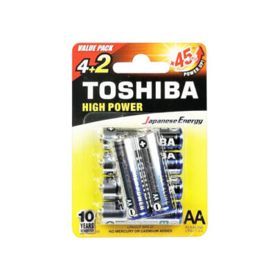 TOSHIBA ΜΠΑΤΑΡΙΑ AA (4+2τεμ.) - ΑΛΚΑΛIKH - (ΜΕ ΦΟΡΟ 0,02€)