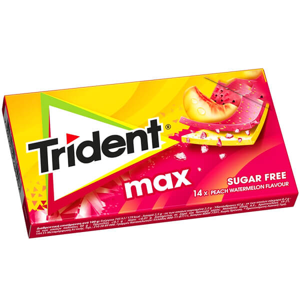 TRIDENT MAX (12x27gr.) - (ΡΟΔΑΚΙΝΟ ΚΑΙ ΚΑΡΠΟΥΖΙ)
