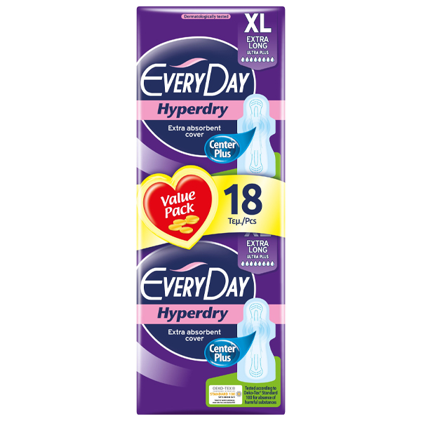 EVERYDAY ΣΕΡΒΙΕΤΕΣ HYPERDRY 18τεμ. - (EXTRA LONG ULTRA PLUS) (0865)