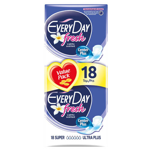 EVERYDAY ΣΕΡΒΙΕΤΕΣ FRESH 18τεμ. - (SUPER ULTRA PLUS) (0614)-(2)