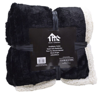 TNS ΚΟΥΒΕΡΤΑ ΜΟΝΗ ΓΟΥΝΑ SHERPA (150x220cm) (TNS-150PR/FUR+SHP) - (39-950-1675)
