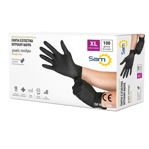 SAM ΓΑΝΤΙΑ ΝΙΤΡΙΛΙΟΥ ΜΑΥΡΑ STRONG (100τεμ.) - (Χ-LARGE)