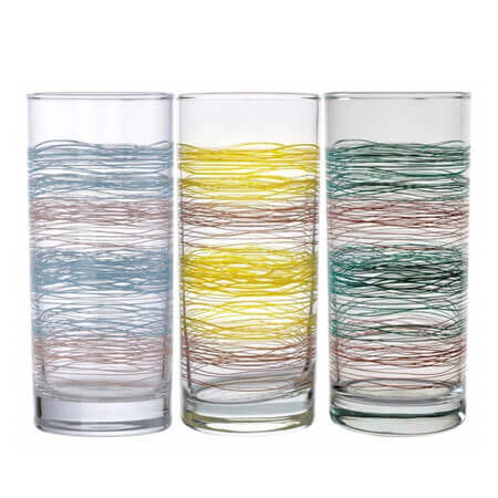 UNIGLASS (91206D412) ΠΟΤΗΡΙ ΓΥΑΛΙΝΟ ΝΕΡΟΥ CLASSICO COLORS - (6τεμ.)