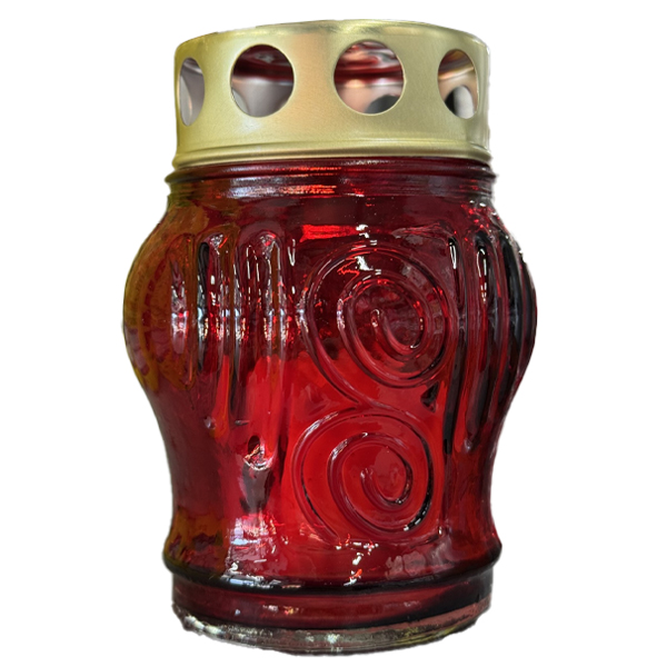 ΚΑΝΤΗΛΑ ΓΥΑΛΙΝΗ ΓΙΑ ΚΕΡΙ (30-3) - (ΚΟΚΚΙΝΟ)