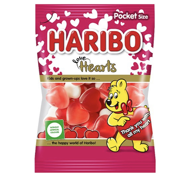 HARIBO ΖΑΧΑΡΩΤΑ 100gr - (LOVE HEARTS)