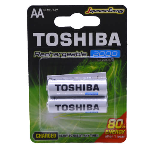 TOSHIBA ΜΠΑΤΑΡΙΑ (ΕΠΑΝΑΦΟΡΤ.) AA (2τεμ.) -  2000mAh (ΜΕ ΦΟΡΟ 0,02€)