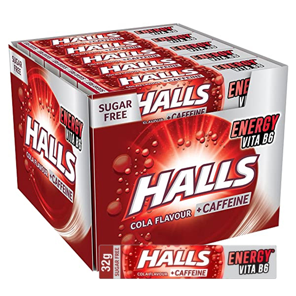 HALLS ΚΑΡΑΜΕΛΕΣ 20x32gr - (COLA) (SUGAR FREE) (ΜΑΣΟΥΡΙ)