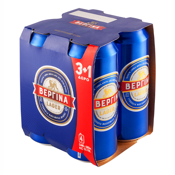 ΒΕΡΓΙΝΑ LAGER ΜΠΥΡΑ ΚΟΥΤΙ 500ml vol 5% - (3+1 ΔΩΡΟ)