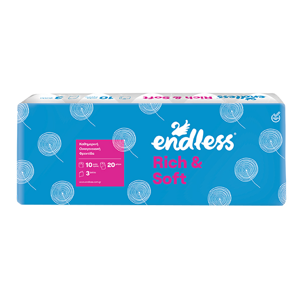 ENDLESS ΧΑΡΤΙ ΥΓΕΙΑΣ RICH ΚΑΙ SOFT 3ply - (95gr. x 10 ΡΟΛΛA DECOR)