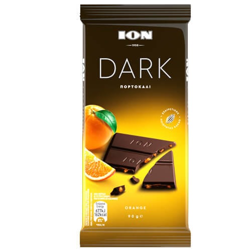 ΙΟΝ ΣΟΚΟΛΑΤΑ ΥΓΕΙΑΣ DARK 90gr. - (ΠΟΡΤΟΚΑΛΙ) (No 3928)(3930)