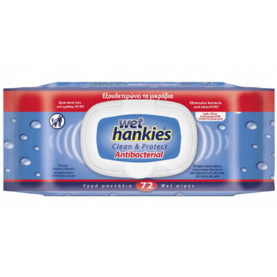 WET HANKIES ΥΓΡΑ ΜΑΝΤΗΛΑΚΙΑ 72τεμ. - (ANTIBACTERIAL)