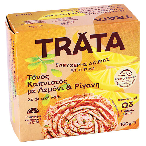 TRATA ΤΟΝΟΣ ΚΑΠΝΙΣΤΟΣ 160gr. - (ΜΕ ΛΕΜΟΝΙ ΚΑΙ ΡΙΓΑΝΗ)