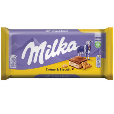 MILKA ΣΟΚΟΛΑΤΑ 100gr - (CREAM ΚΑΙ BISCUIT)