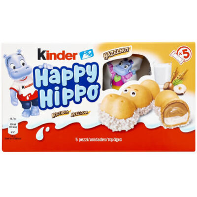 KINDER HAPPY HIPPO 103,5gr - (ΠΡΑΛΙΝΑ ΦΟΥΝΤΟΥΚΙ) (5τεμ.)