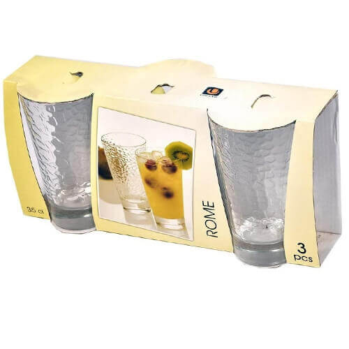 UNIGLASS (53313) ΠΟΤΗΡΙ ΓΥΑΛΙΝΟ ΝΕΡΟΥ ROME 31,5cl - (3τεμ.)