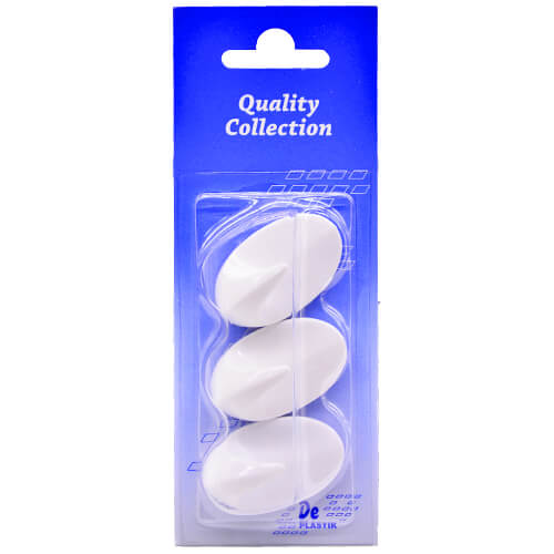 ΚΡΕΜΑΣΤΡΑΚΙ ΑΥΤΟΚΟΛΛΗΤΟΣ ΟΒΑΛ ΓΑΝΤΖΟΣ ΜΙΚΡΟΣ ΛΕΥΚΟΣ - (3τεμ.)