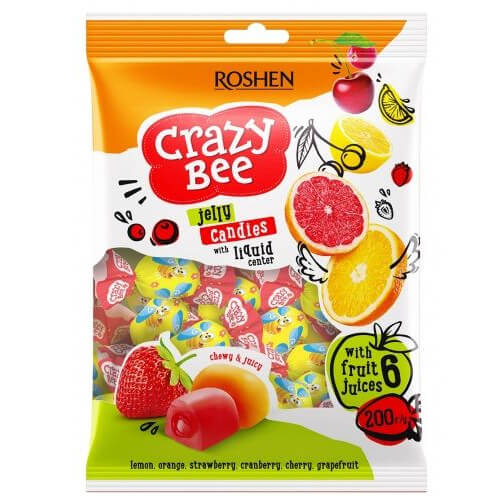 ROSHEN CRAZY BEE ΖΕΛΕΔΑΚΙΑ 200gr. - (6 FRUIT JUICES)