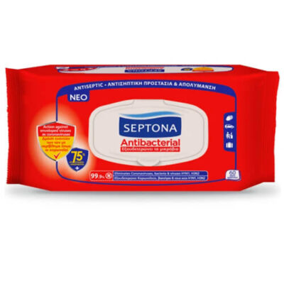 SEPTONA ΥΓΡΑ ΜΑΝΤΗΛΑΚΙΑ (60τεμ.) - (KOKKINA/ΑΝΤΙΒΑΚΤΗΡΙΔΙΑΚΑ)