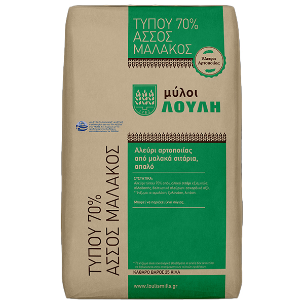 ΜΥΛΟΙ ΛΟΥΛΗ ΑΛΕΥΡΙ 70% ΑΣΣΟΣ ΜΑΛΑΚΟΣ  25kg