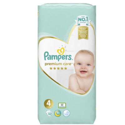PAMPERS ΠΑΝΕΣ PREMIUM CARE Νο4 (52τεμ.) (9-14kg) (JUMBO)