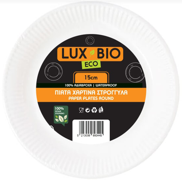 LUX BIO ECONOMY ΠΙΑΤΑ ΧΑΡΤΙΝΑ 6" (15cm) - (20τεμ.)