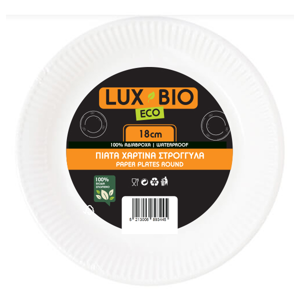 LUX BIO ECONOMY ΠΙΑΤΑ ΧΑΡΤΙΝΑ 7" (18cm) - (20τεμ.)
