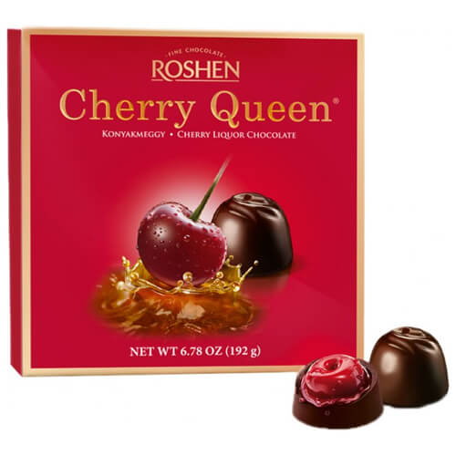 ROSHEN CHERRY QUEEN ΣΟΚΟΛΑΤΑΚΙΑ 192gr. - (ΜΕ ΒΥΣΣΙΝΟ ΚΑΙ ΛΙΚΕΡ ΒΥΣΣΙΝΟ)