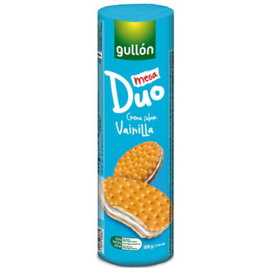GULLON MEGA DUO ΜΠΙΣΚΟΤΑ ΓΕΜΙΣΤΑ 500gr - (ΒΑΝΙΛΙΑ)