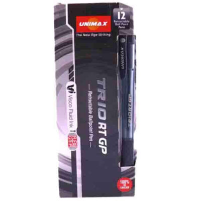 TRIO ΣΤΥΛΟ ΔΙΑΡΚΕΙΑΣ ΜΕ ΚΟΥΜΠΙ 1,0mm - (12τεμ.) (ΜΑΥΡΟ)