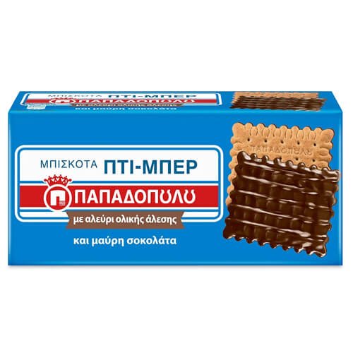 ΠΑΠΑΔΟΠΟΥΛΟΥ ΠΤΙ ΜΠΕΡ ΟΛΙΚΗΣ ΑΛΕΣΗΣ 200gr. - (ΜΑΥΡΗ ΣΟΚΟΛΑΤΑ)