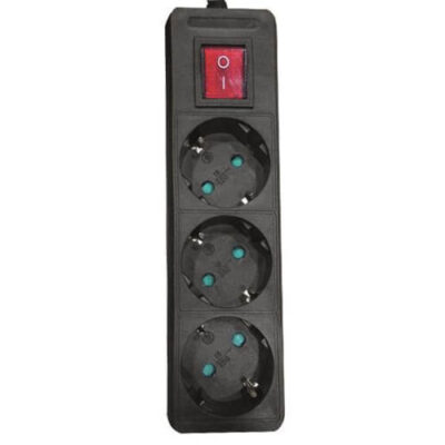 EUROLAMP ΠΟΛΥΠΡΙΖΟ 3 ΘΕΣΕΩΝ ΜΕ ΚΑΛΩΔΙΟ ΚΑΙ ΔΙΑΚΟΠΤΗ 3X1,5mm 1,5m ΜΑΥΡΟ ΜΕ ΠΡΟΣΤΑΣΙΑ ΕΠΑΦΩΝ - (147-62261)