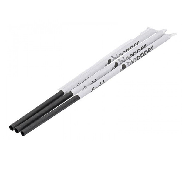 BIO PAPER ΧΑΡΤΙΝΟ ΚΑΛΑΜΑΚΙ FREDDO ΝΤΥΜΕΝΟ 19cm - (ΜΑΥΡΟ) (500τεμ.)