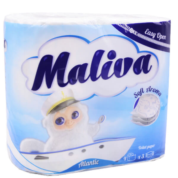 MALIVA ΧΑΡΤΙ ΥΓΕΙΑΣ  4 ΡΟΛΑ 3Φ - (ATLANTIC)