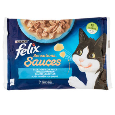 FELIX SENSATIONS ΓΑΤΟΤΡΟΦΗ (4x85gr.) - (ΠΟΙΚΙΛΙΑ ΨΑΡΙΚΩΝ ΣΕ ΣΑΛΤΣΑ)