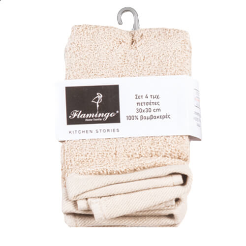 ΠΕΤΣΕΤΑ LAVETES ΣΠΑΓΓΙ 100% BAΜΒAKI (30x30cm) (4τεμ) 480gr.