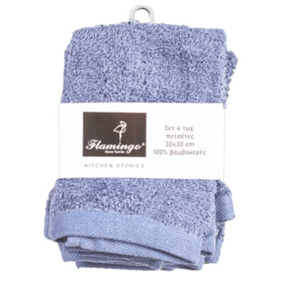 ΠΕΤΣΕΤΑ LAVETES DENIM 100% BAΜΒAKI (30x30cm) (4τεμ) 480gr.