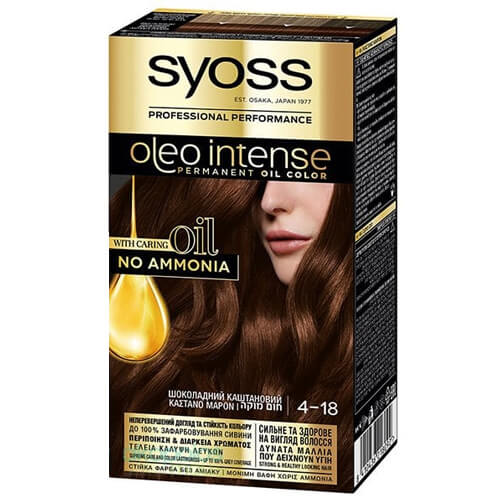 SYOSS ΒΑΦΗ ΜΑΛΛΙΩΝ OLEO - (Ν4-18) (ΚΑΣΤΑΝΟ ΜΑΡΟΝ)