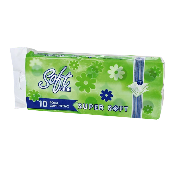 SOFTCARE ΧΑΡΤΙ ΥΓΕΙΑΣ 10 ΡΟΛΛΑ 3Φ 90gr. - (SUPER SOFT)