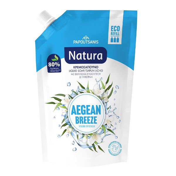 PAPOUTSANIS NATURA ΑΝΤΑΛΛΑΚΤΙΚΟ ΚΡΕΜΟΣΑΠΟΥΝΟ 750ml - (AEGEAN BREEZE)