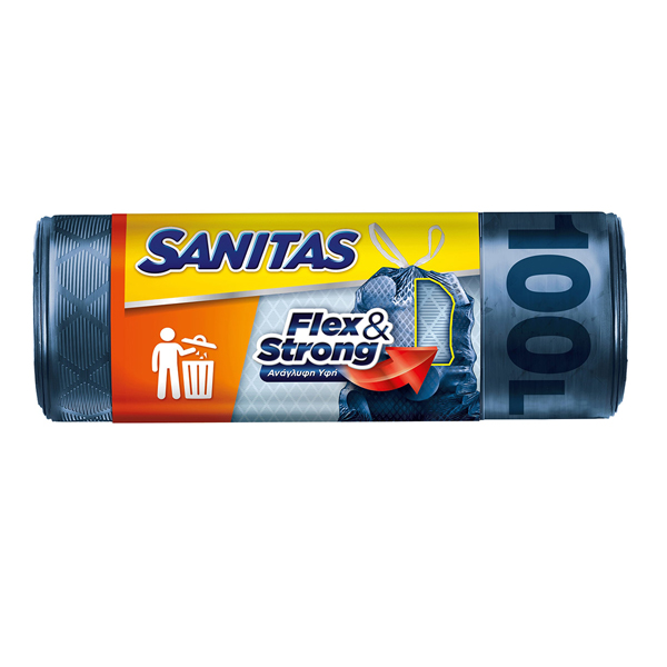 SANITAS ΣΑΚΟΥΛΑ ΑΠΟΡ/ΤΩΝ ΚΟΡΔΟΝΙ (70x95cm)(100 lt) (8τεμ.) - (FLEX AND STRONG)