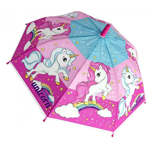 ΟΜΠΡΕΛΑ ΠΑΙΔΙΚΗ ΜΠΑΣΤΟΥΝΙ 38cm - (UNICORN RAINBOW) (9444)