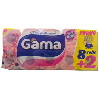 GAMA ΧΑΡΤΙ ΥΓΕΙΑΣ ΡΟΛΟ 3ΦΥΛΛΟ (10x75gr.) - (8+2τεμ. ΔΩΡΟ)