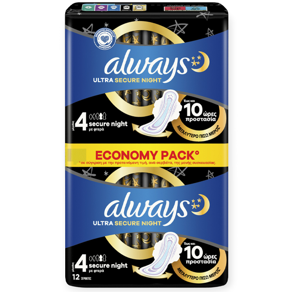 ALWAYS ΣΕΡΒΙΕΤΕΣ ULTRA 12τεμ. - (SECURE NIGHT)