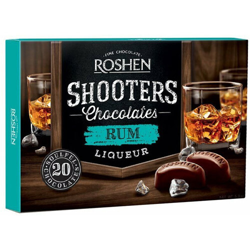 ROSHEN SHOOTERS LIQUOR ΣΟΚΟΛΑΤΑΚΙΑ 150gr. - (RUM)