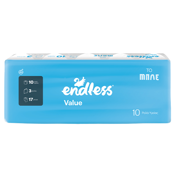 ENDLESS ΧΑΡΤΙ ΥΓΕΙΑΣ VALUE 3ply - (85gr. x 10 ΡΟΛΛA)