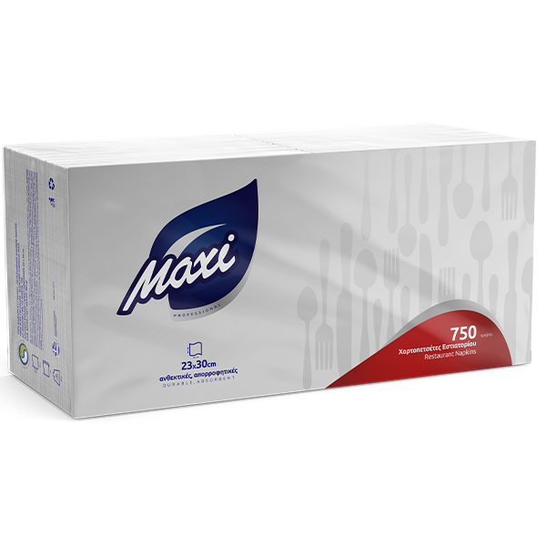 MAXI ΧΑΡΤΟΠΕΤΣΕΤΑ 1Φ (23x30cm) - (750τεμ.) (ΛΕΥΚΗ ΣΚΛΗΡΗ) (3204200)